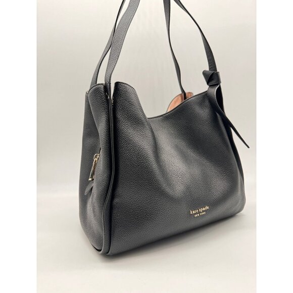 KATE SPADE NY Knott pebbled leather large shoulder bag - Black (Used) - Picture 10 of 16
